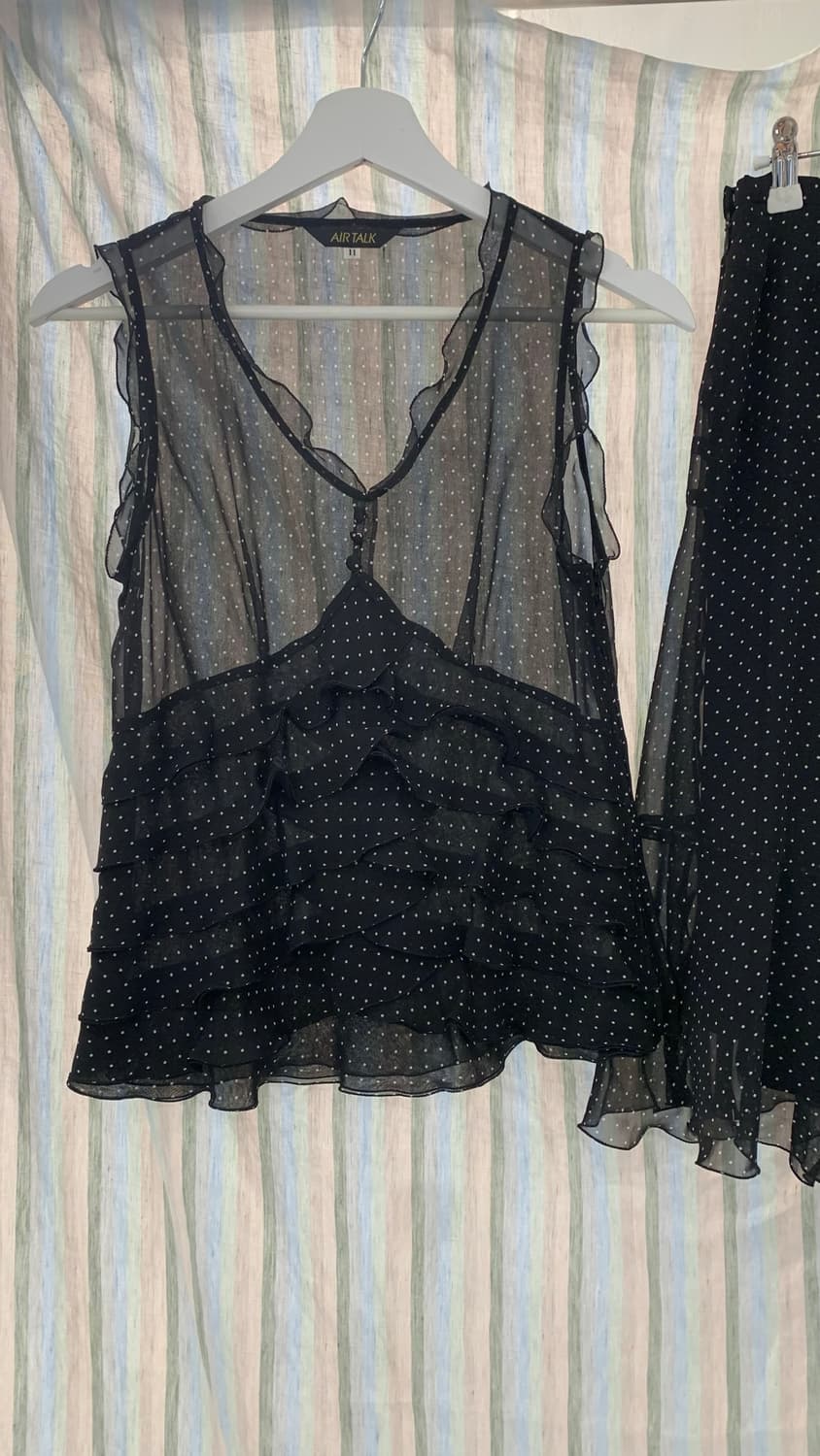 AIR TALK Sheer Dot Ruffle set 상품이미지5