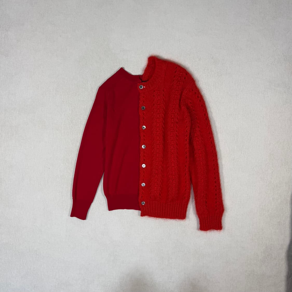 Asymmetrical Red Cardigan 상품이미지1