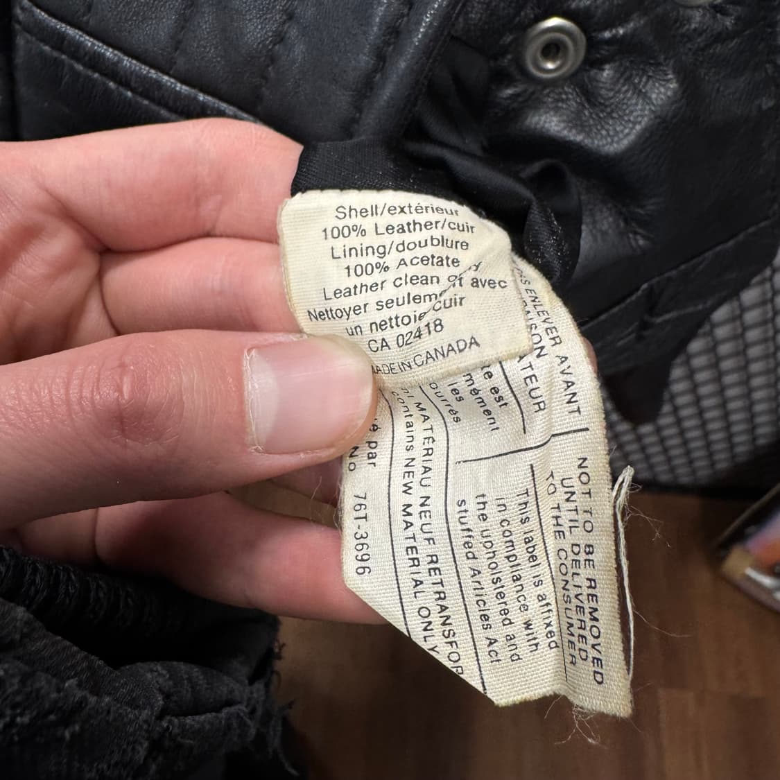 90s USA VINTAGE 레더 스웨이드 자켓 투포켓 디테일 블랙 상품이미지6