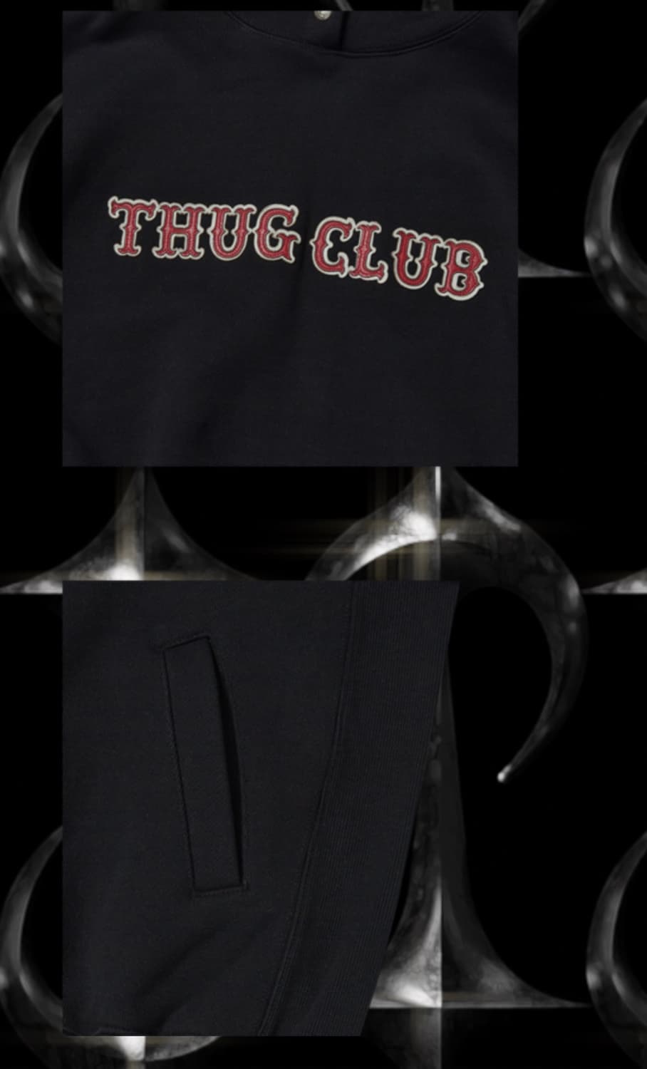 떠그클럽 레더 플레임 후드 블랙 -2size- 미착용 새상품 상품이미지7