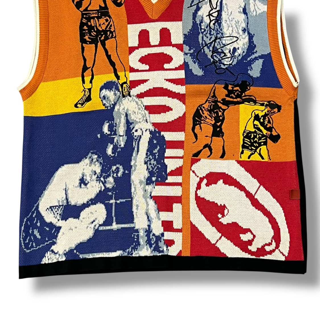  에코 언리미티드 자수 그래픽 니트베스트 y13850 상품이미지5