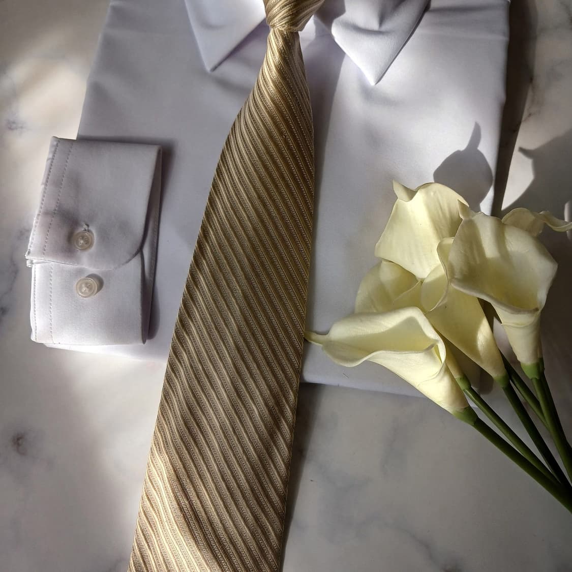 캘빈클라인 실크 골드 스트라이프 넥타이 9.5cm A+등급 A19687 상품이미지7