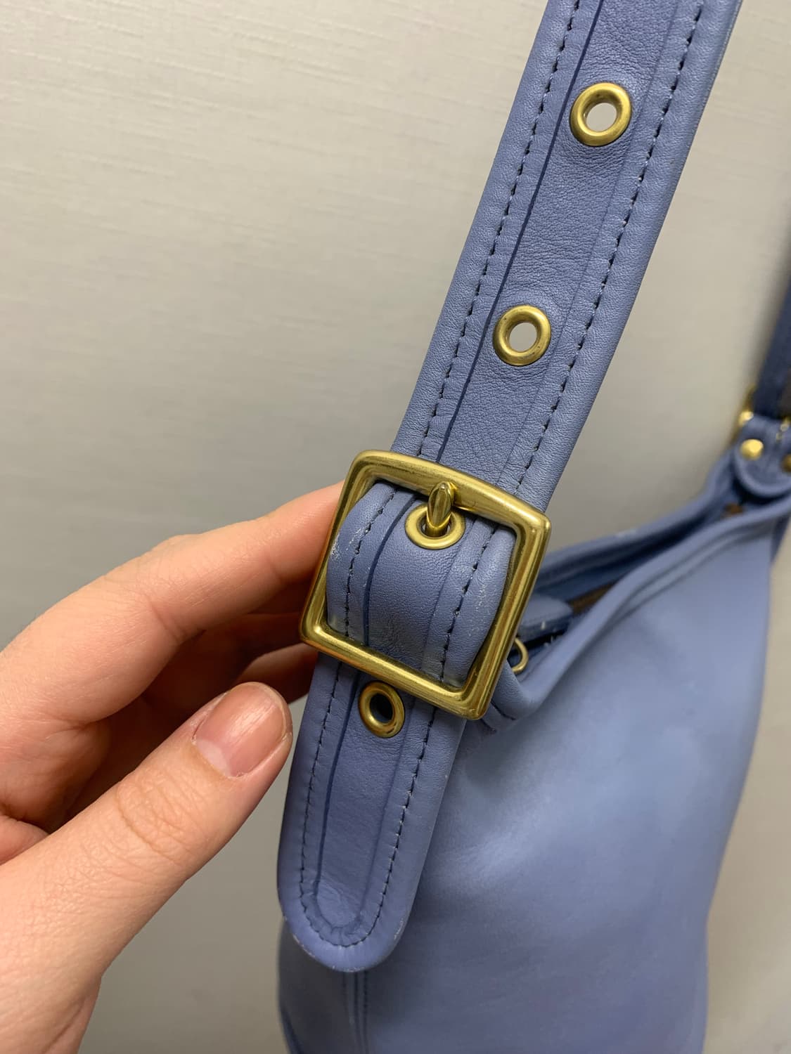 올드코치 9019 트윙클 블루 풀그레인 레더 더플백 상품이미지3