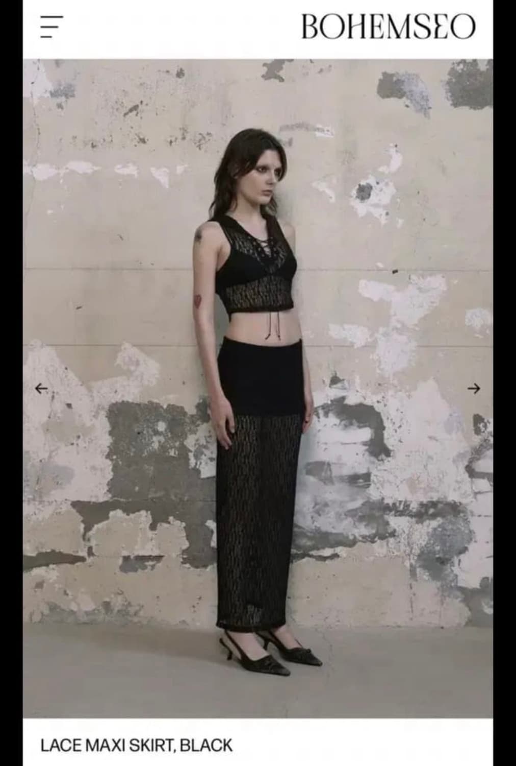 보헤미안서울 레이스 맥시 스커트 블랙 새거 팝니다 상품이미지1