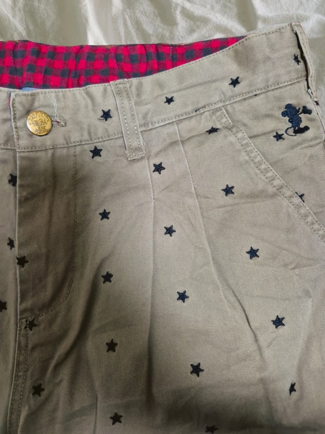 빈티지 디키즈 디즈니 콜라보 미키마우스 별 자수 7부 바지 상품이미지5