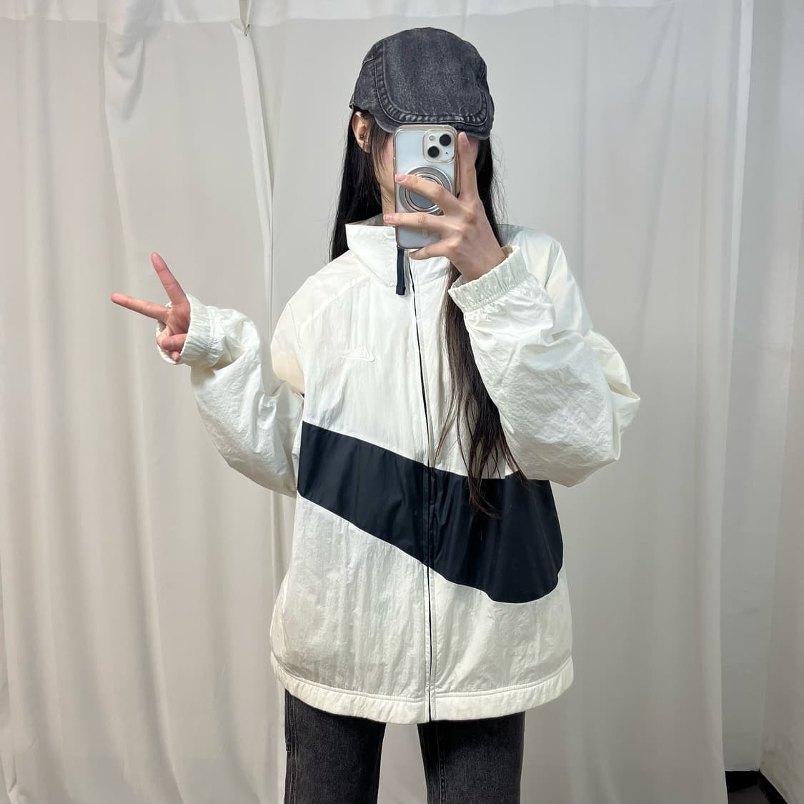 Nike Big Swoosh White Windbreaker 상품이미지1