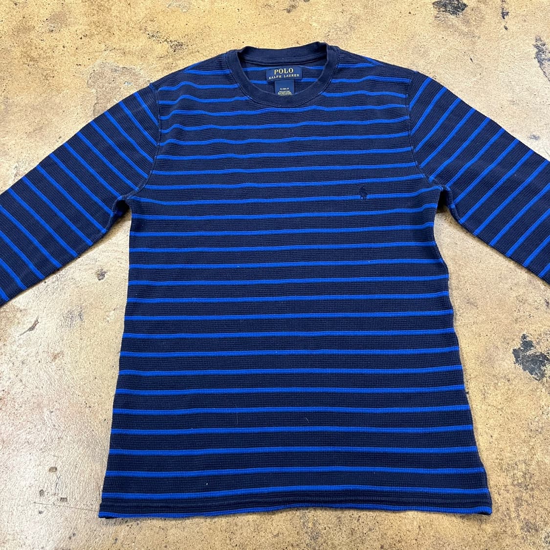 폴로 랄프로렌 스트라이프 블루 블랙 니트 롱슬리브  상품이미지3