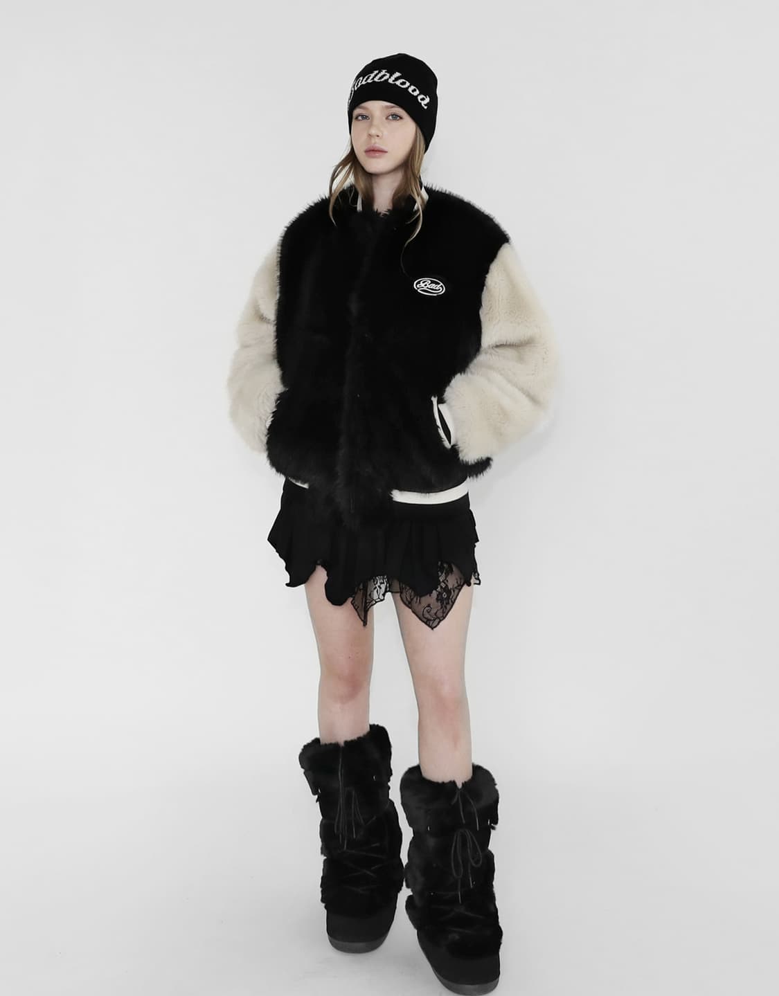 [새상품]배드블러드 판다 바시티 퍼자켓 상품이미지4