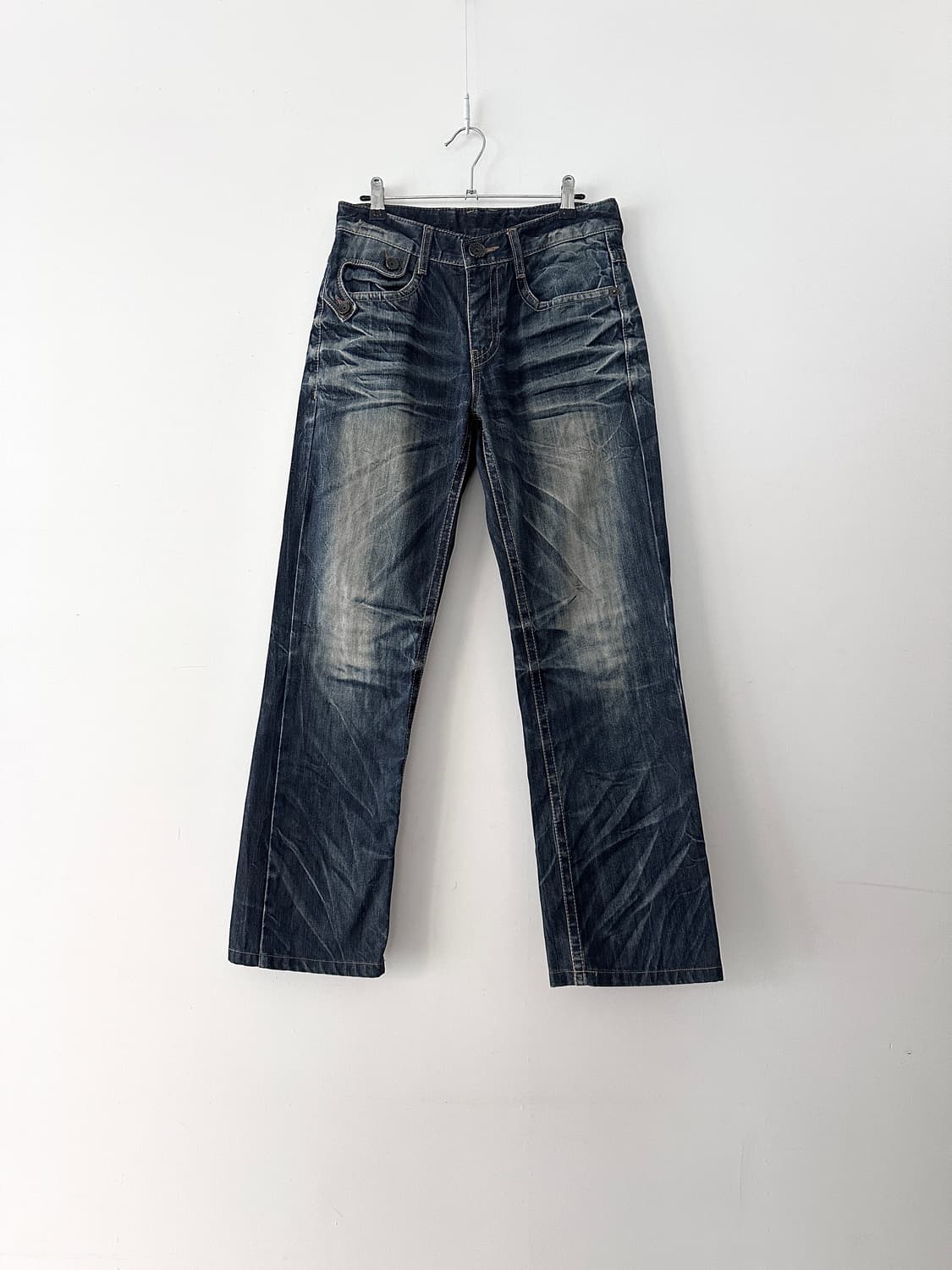 Washed deep blue denim pants 상품이미지1