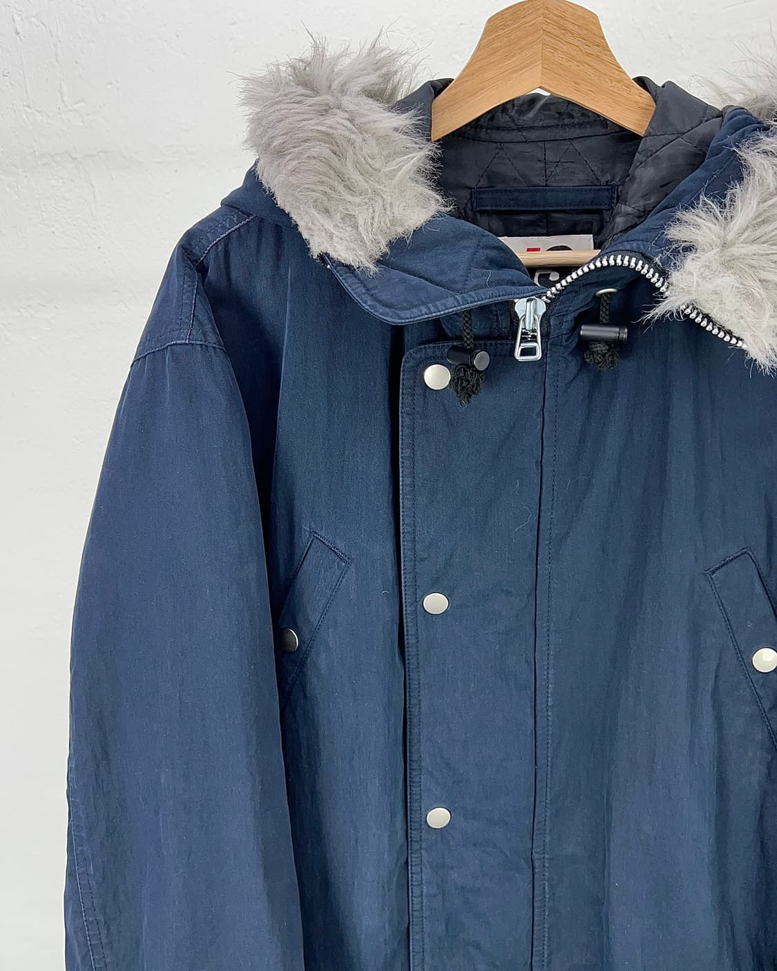 80s 이세이 미야케 네이비 헤어리 후드 N3B 포켓 파카 자켓 상품이미지2