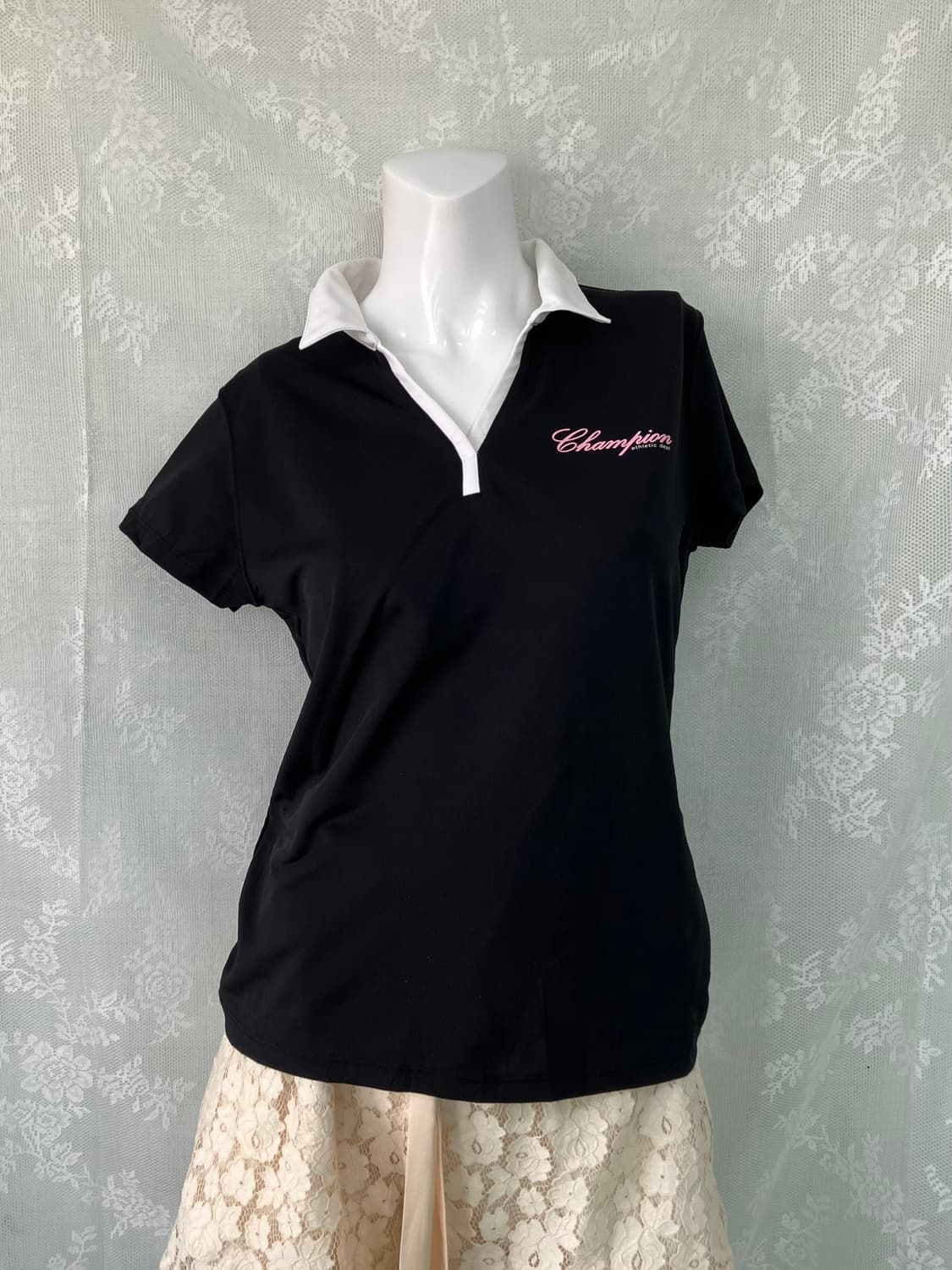 빈티지 챔피언 카라 트임 반팔 1122 모리걸 y2k 스트릿 갸루 펑키  상품이미지1