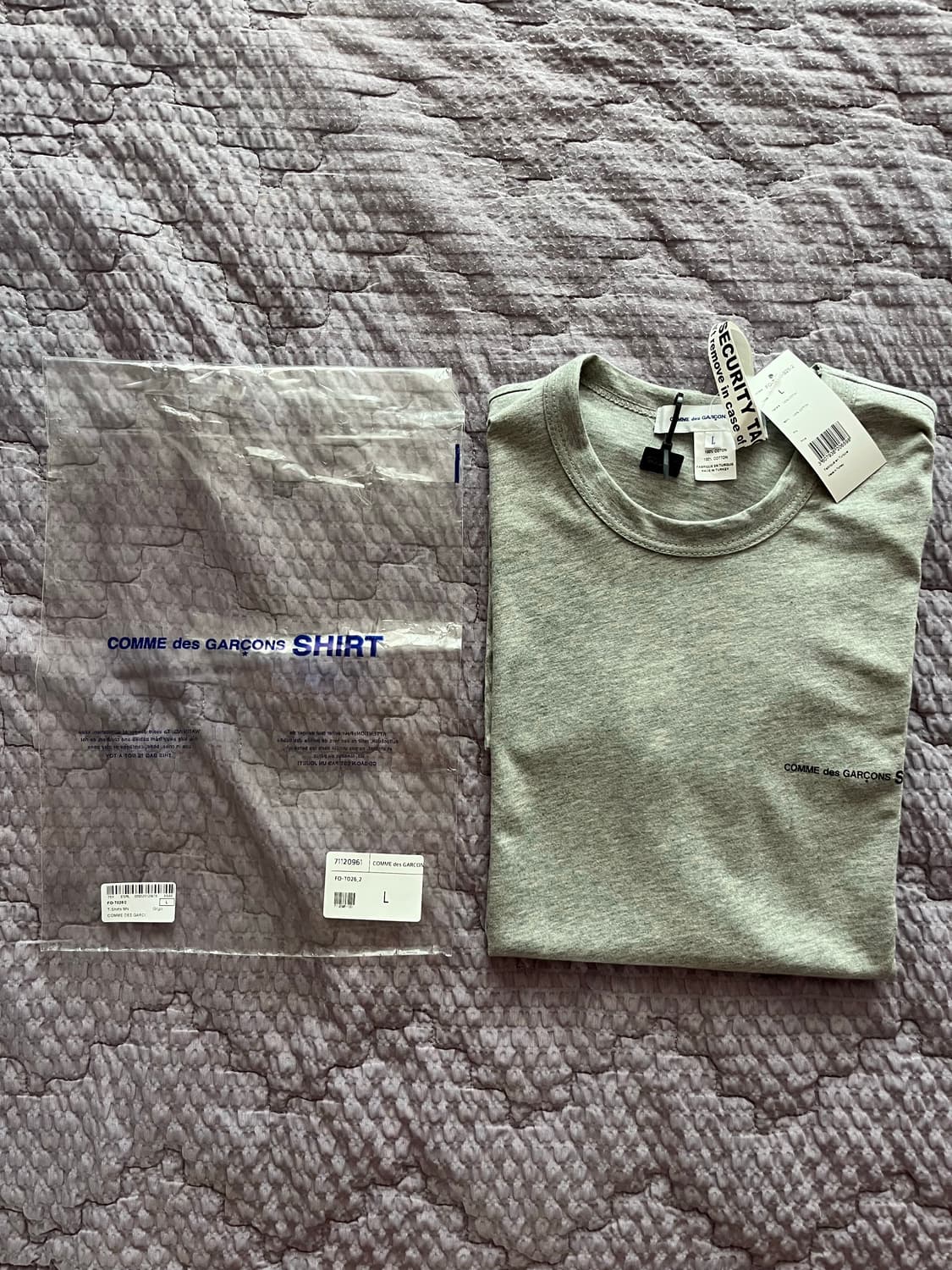 [L]25ss 꼼데가르송셔츠 반팔 티셔츠 그레이 새상품 상품이미지1