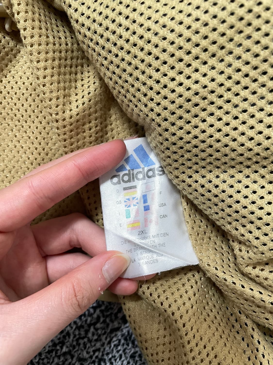 빈티지9. 아디다스 올드스쿨 바람막이 아노락 하프집업 점퍼 옐로우베이지 상품이미지5