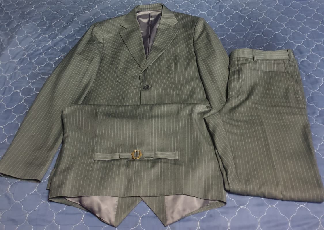 (맞춤정장) 구월양복 실크블렌드 스트라이프 클래식 수트+베스트 셋업 상품이미지1