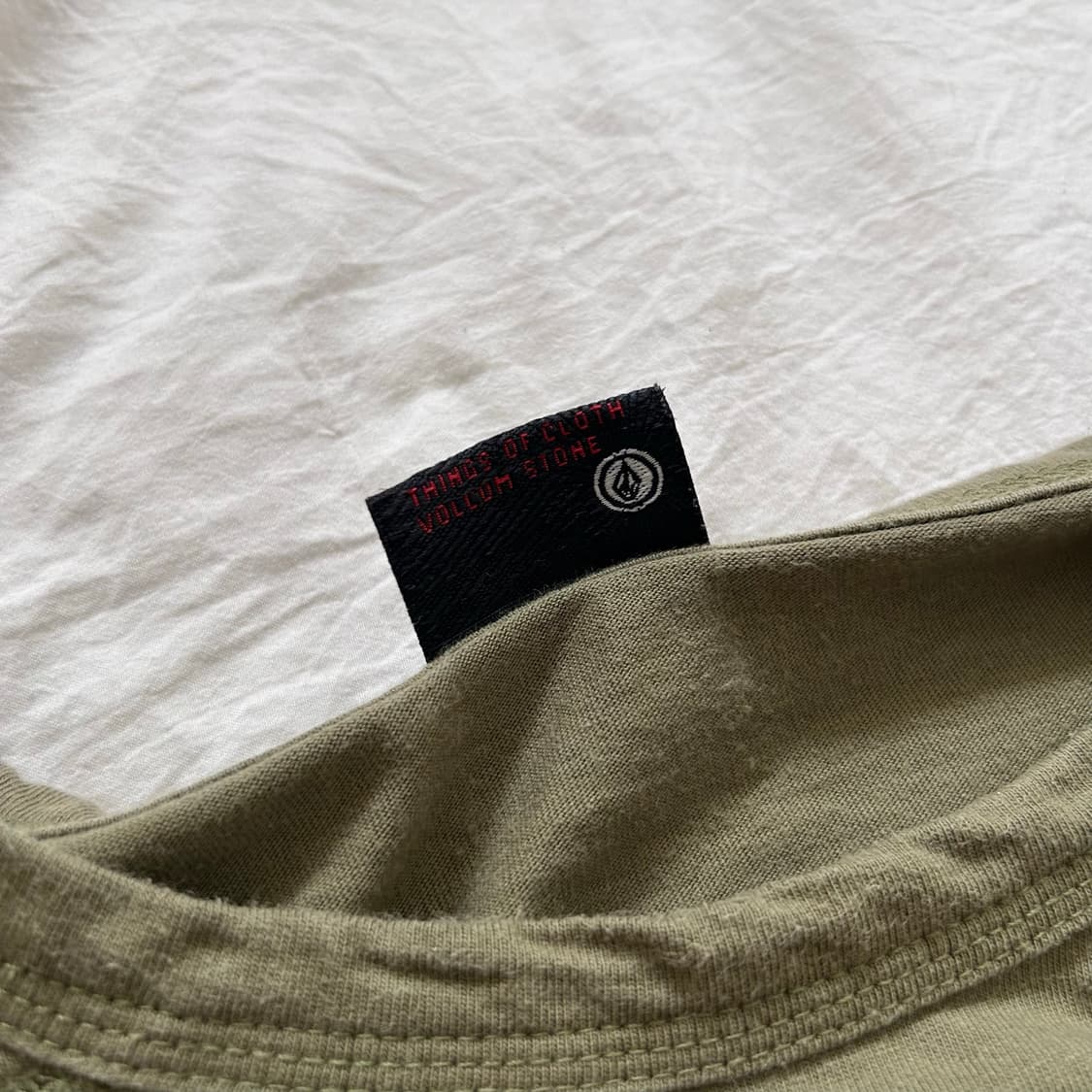 90-00’s Volcom Logo Khaki T-shirts 상품이미지7