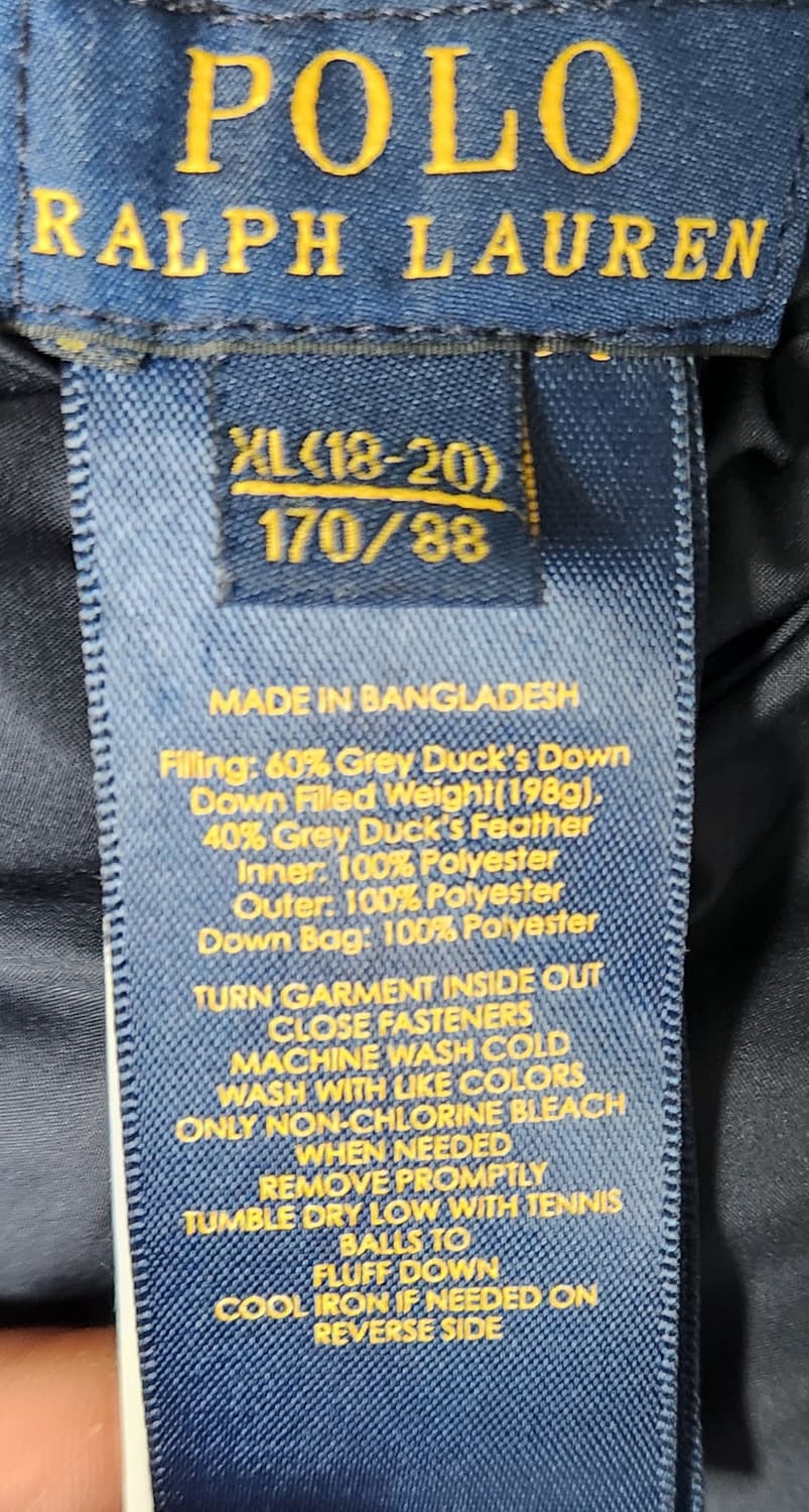 폴로 랄프로렌 양면 패딩 조끼 XL 18-20 (95-100추천) 상품이미지5