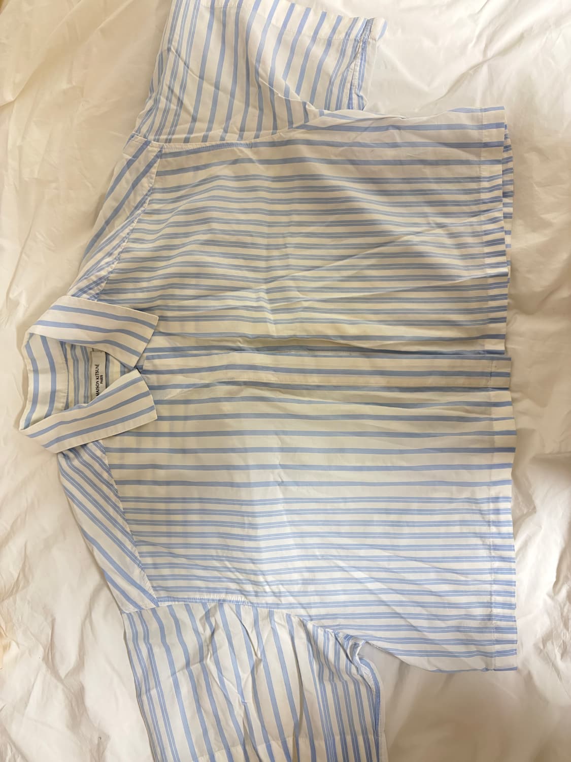 메종키츠네 크롭 스트라이프 셔츠 34 상품이미지2