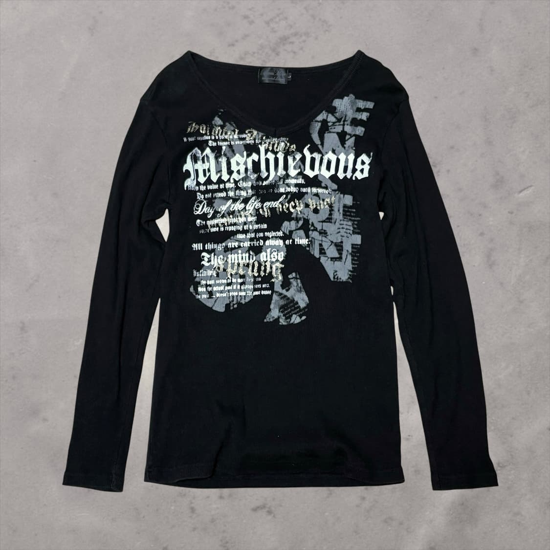 00s Y2K Style Black Long Sleeve 상품이미지1