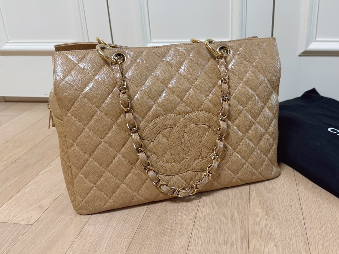 샤넬 캐비어 정방백 베이지 상품이미지1