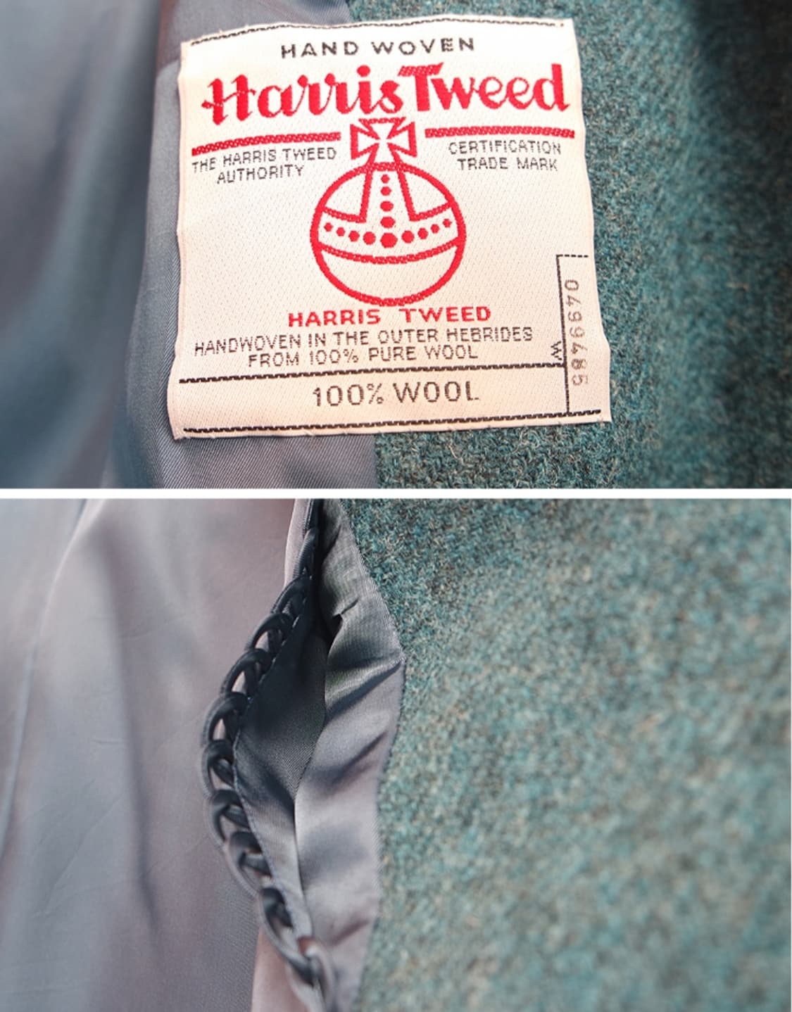 해리스 트위드  빈티지  울100% 코트~우먼 프리  상품이미지10