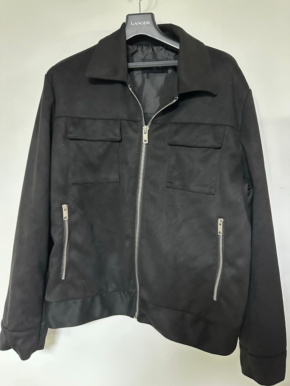 블랙 스웨이드 스타일 지퍼 자켓 상품이미지1