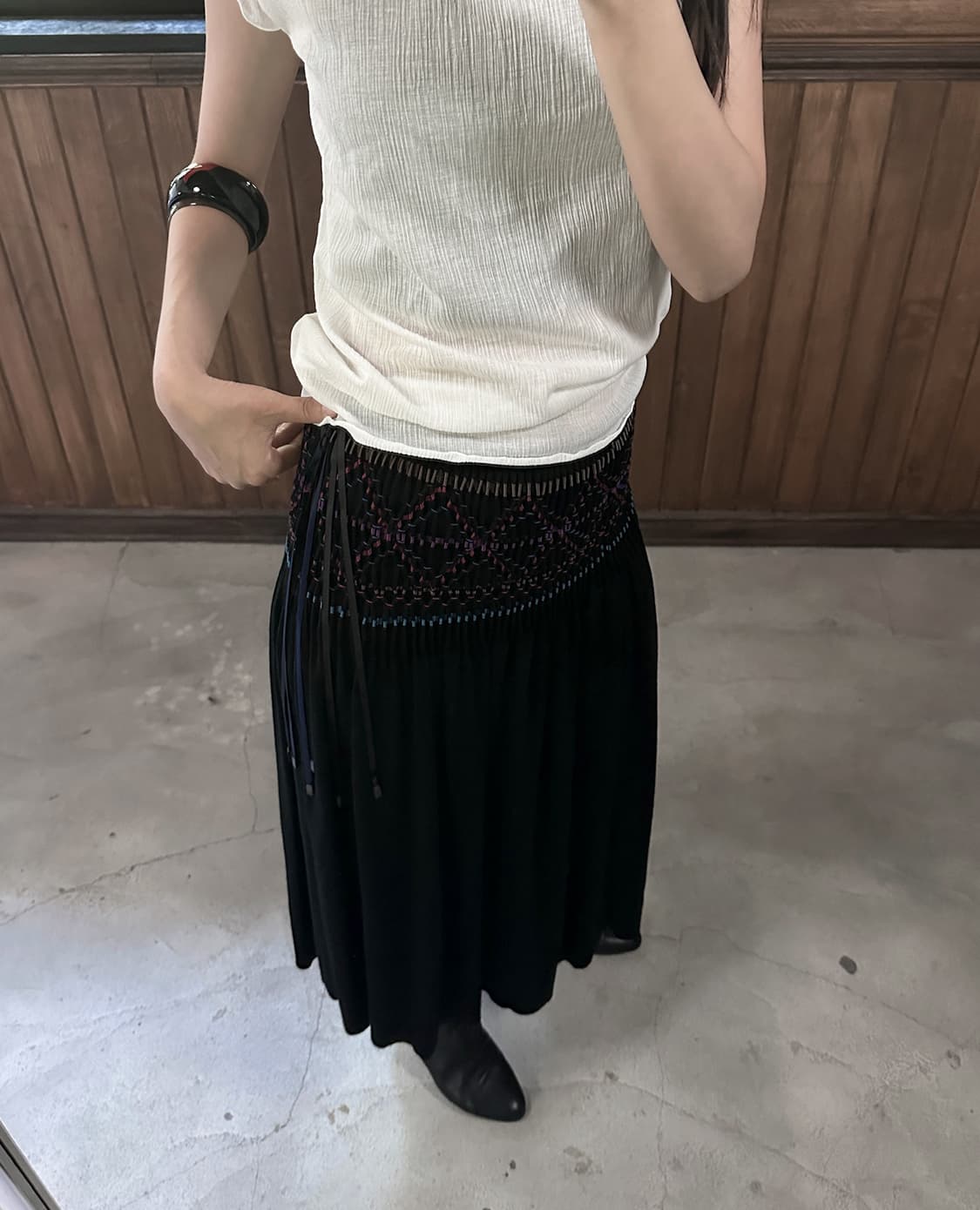 ISSEY MIYAKE smoke beded detail skirt 상품이미지2