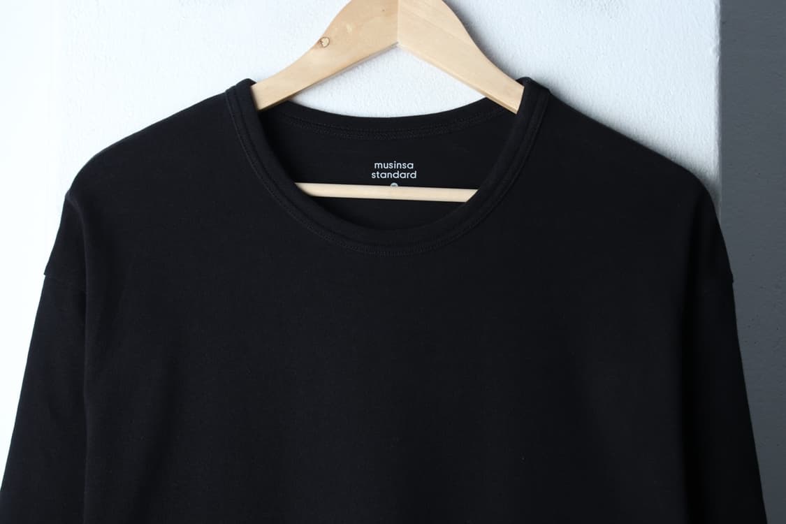 (XL-2XL) 무신사 스탠다드 반팔 티셔츠 블랙 무지 기본-H31382 상품이미지3