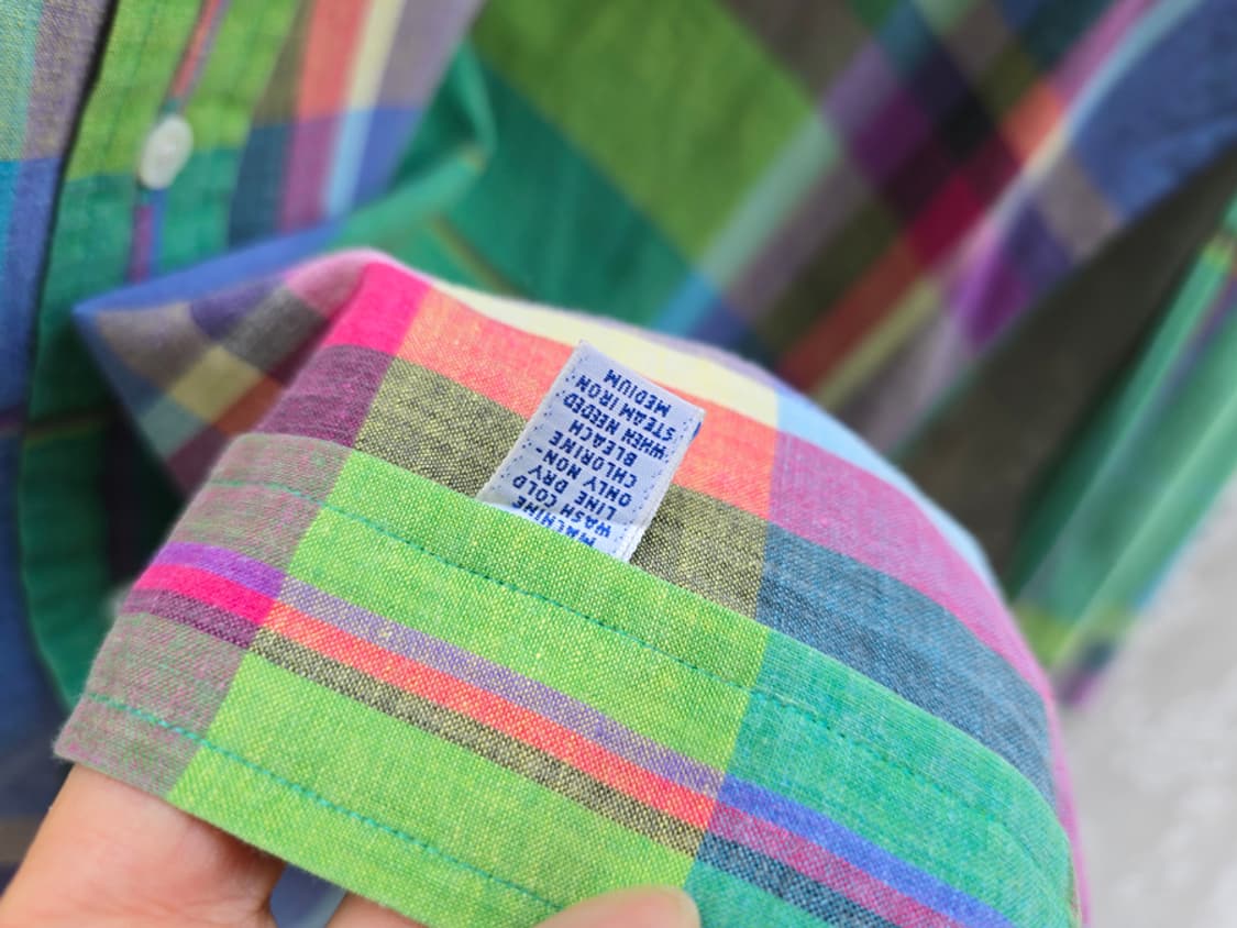 90s 랄프로렌 마드라드 헨드우븐 체크 셔츠 상품이미지4