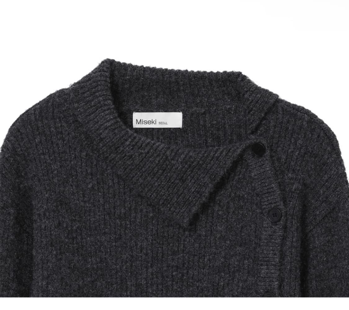 미세키서울 차콜 감성 니트 | 실착4회 , 상태 좋아요🤍 상품이미지4