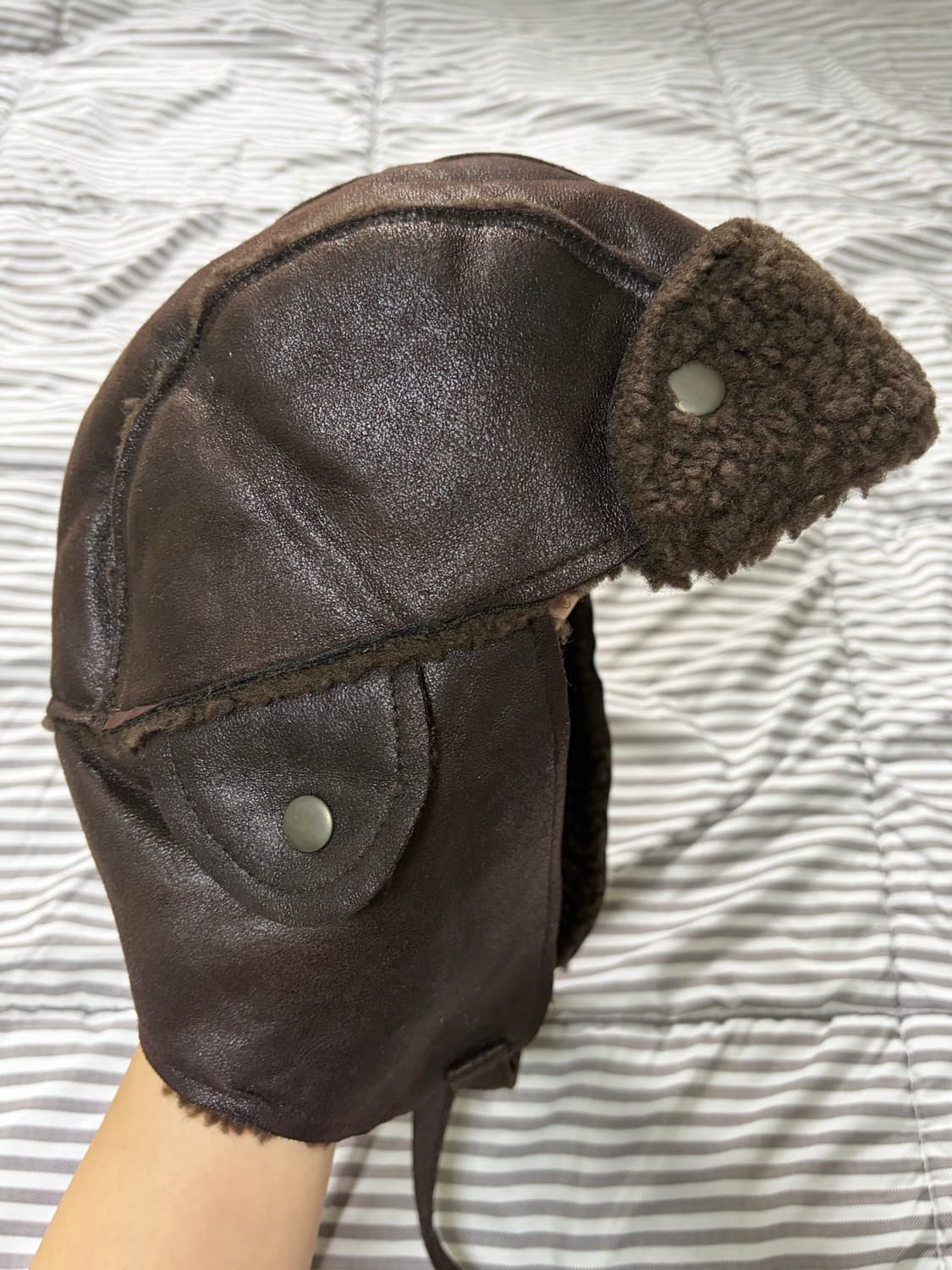 빈티지 트루퍼햇 가죽모자 레더모자 캡 상품이미지4