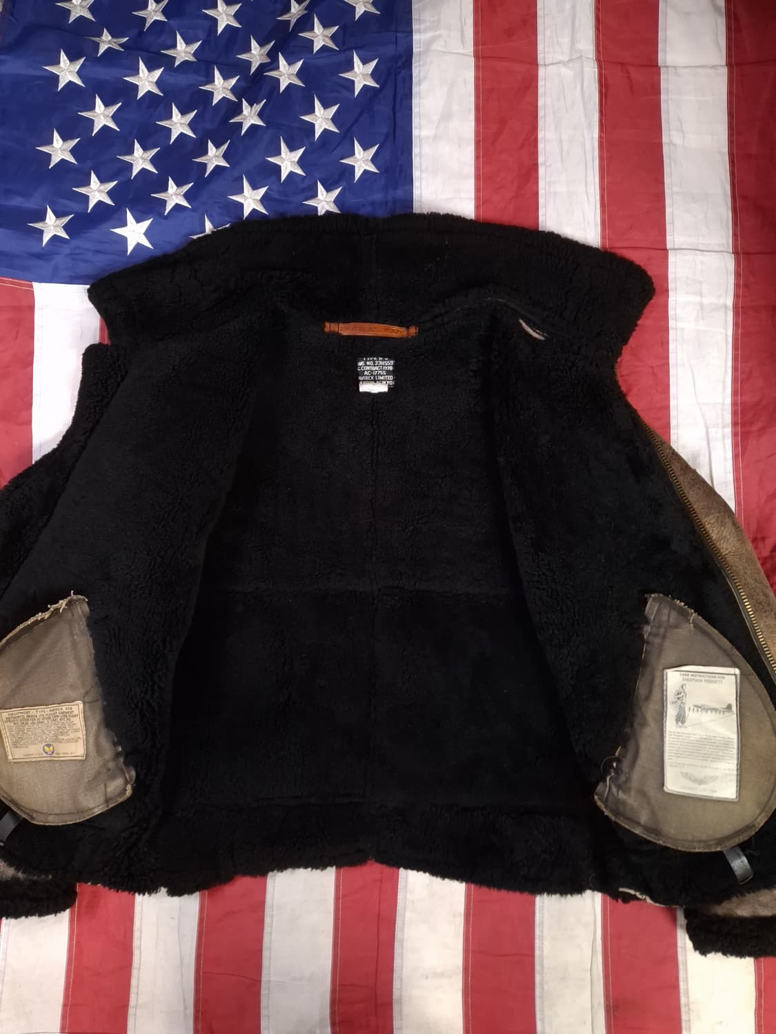 오리지날 미국제조 아비렉스 미공군 B-3 리얼레더 항공 폭격기 무스탕 상품이미지7