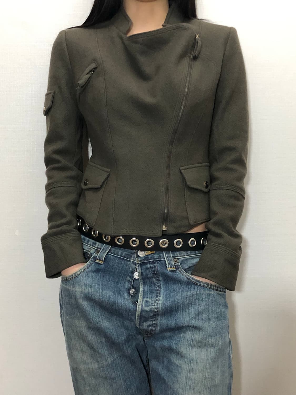 빈티지 다크브라운 펑크 자켓 상품이미지1