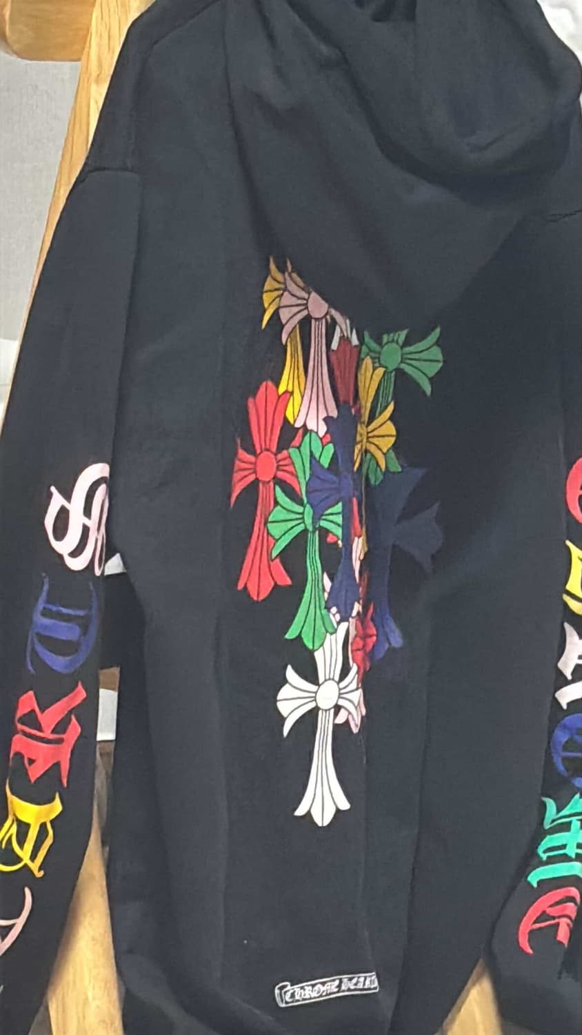 크롬하츠 멀티 컬러 크로스 세머터리 후드 블랙 상품이미지2