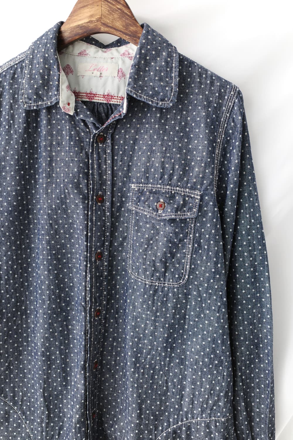 dot long denim shirt 상품이미지3