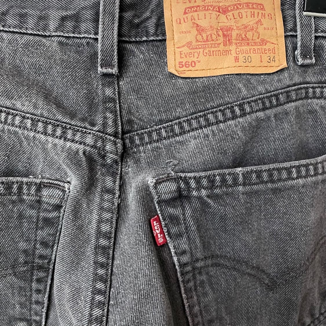 (30)90s 리바이스560 흑청 데님 청바지 상품이미지6