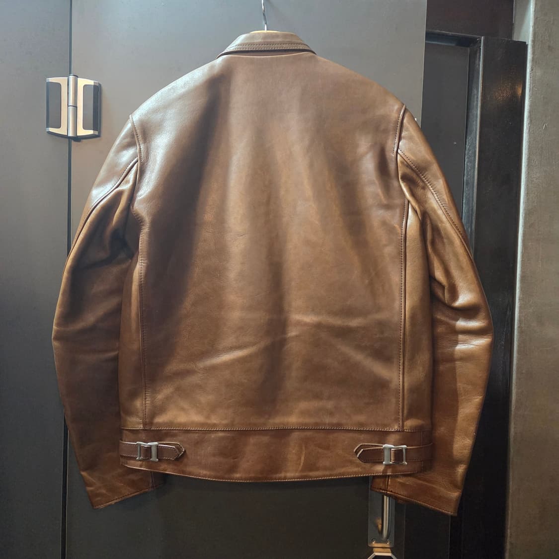 어딕트클로즈 ad-01 싱글 레더 자켓 호스하이드 브라운 (40) 상품이미지2