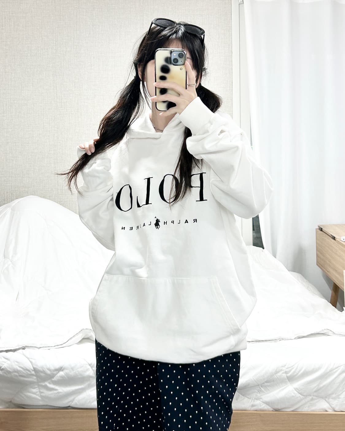 폴로 빅로고 화이트 후드 상품이미지2