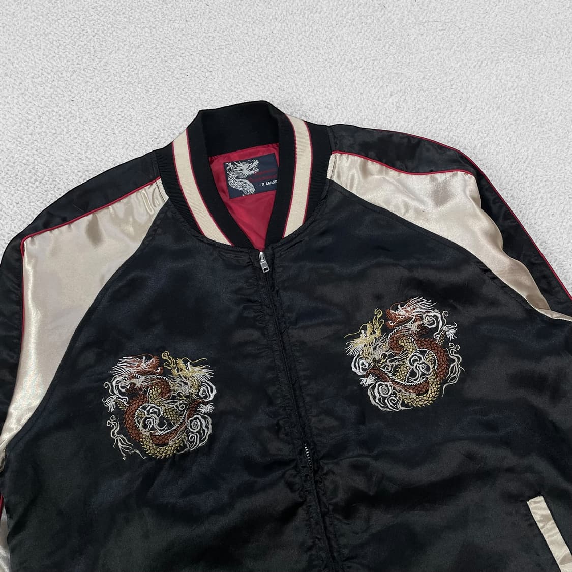 Jpn 재패니즈 빈티지 용 자수 스카잔 자켓 상품이미지4