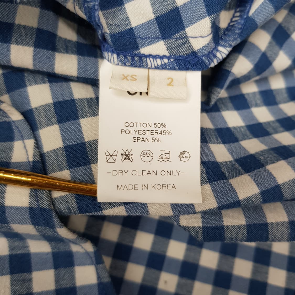 오르 깅엄체크 슬리브리스 원피스 XS사이즈 상품이미지7