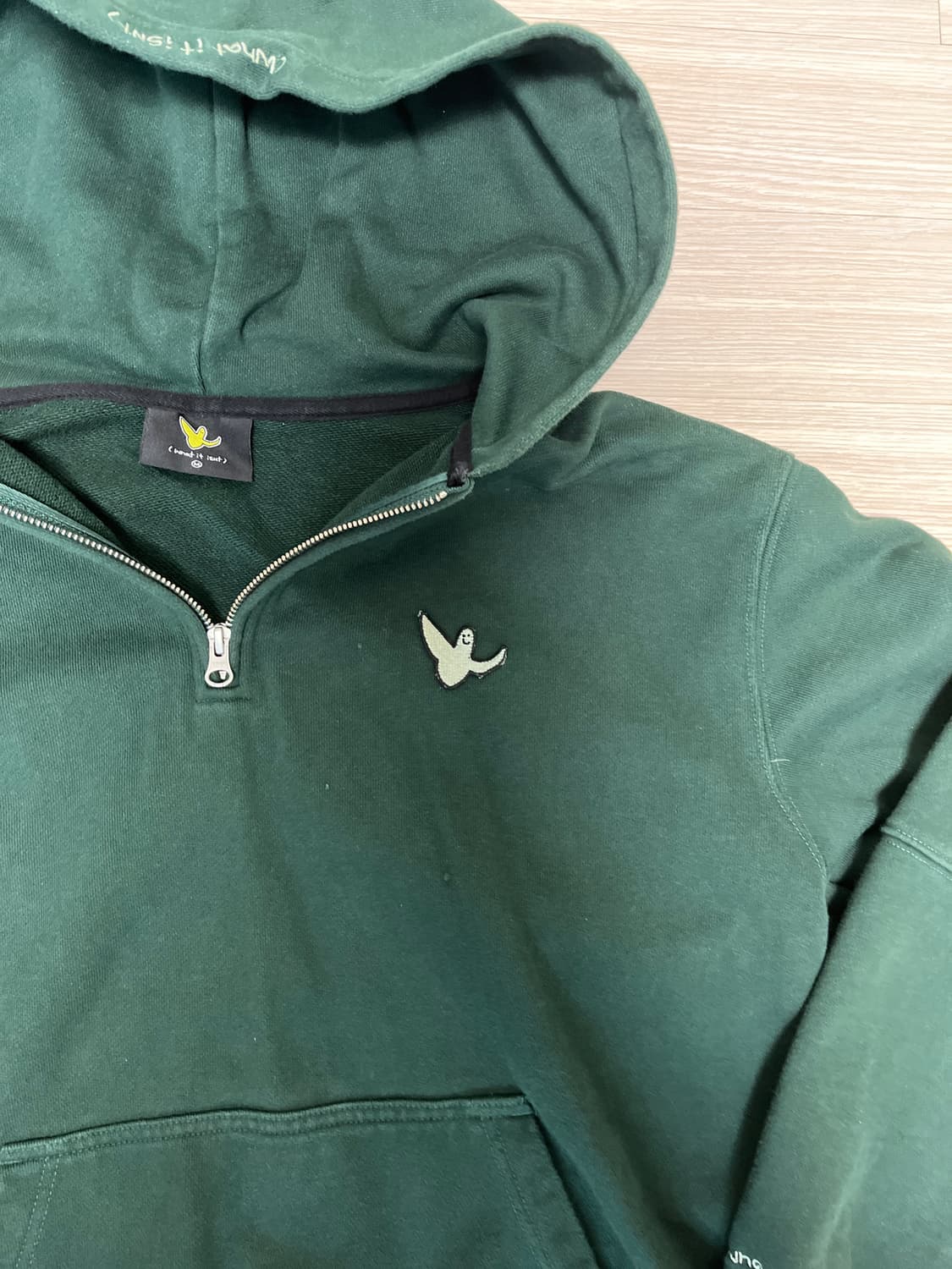 희귀) 와릿이즌 반집업 후드 그린 상품이미지2