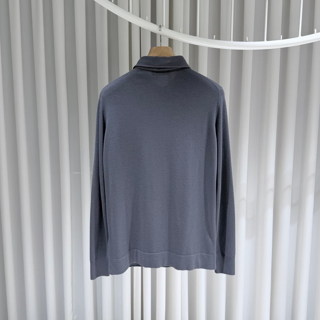 (A+/52) / 로로피아나 베이비 캐시미어 폴로 니트 스웨터 그레이 상품이미지6