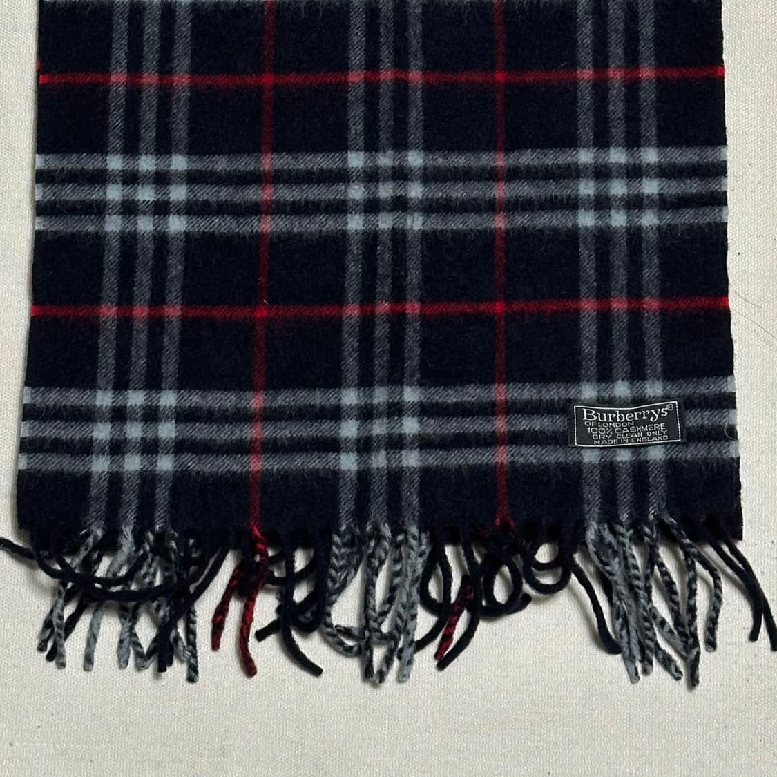 OS 버버리 네이비 노바체크 캐시미어 머플러 상품이미지1