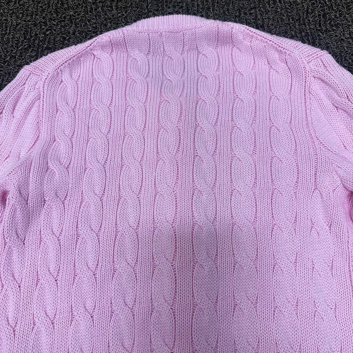 POLO 폴로 랄프로렌 신상 여성 꽈배기 케이블 니트 가디건 핑크 M 상품이미지8