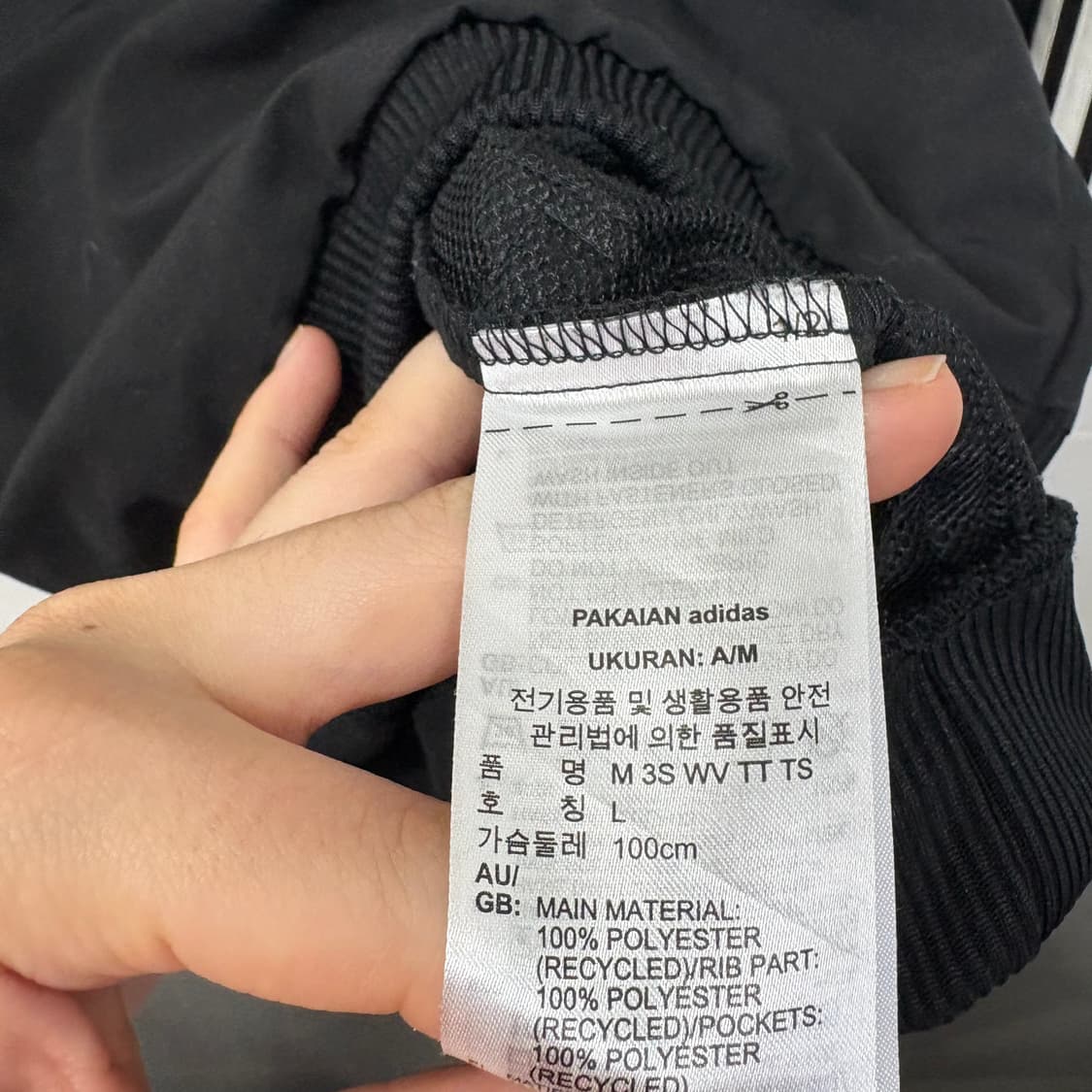 아디다스 삼선 트랙탑 자켓 블랙 상품이미지5