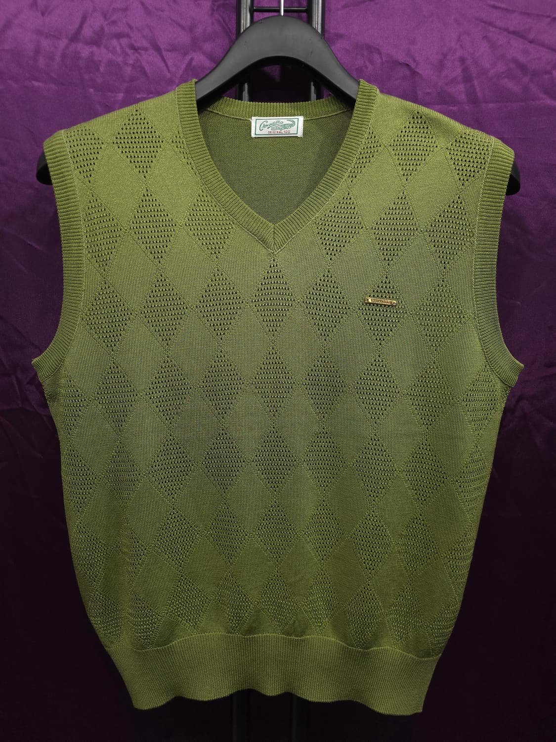 크로커다일 망사 아가일패턴 니트 조끼 100 상품이미지1