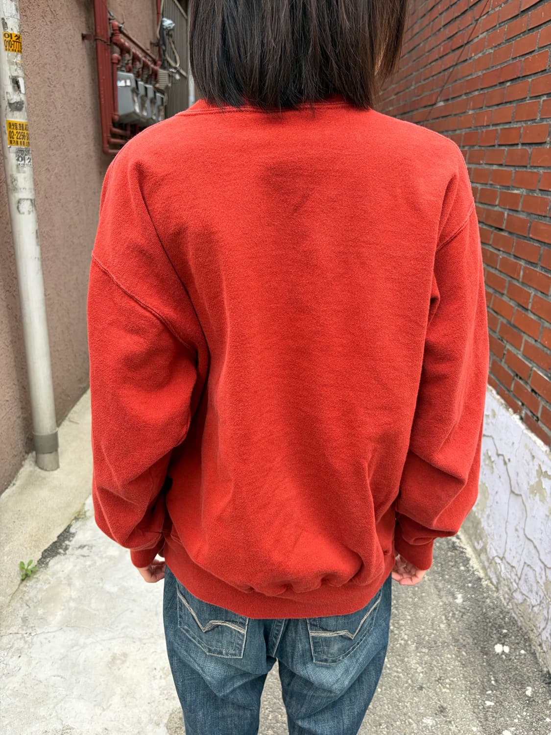 90s Champion 오렌지 스웨트셔츠 XL 상품이미지5