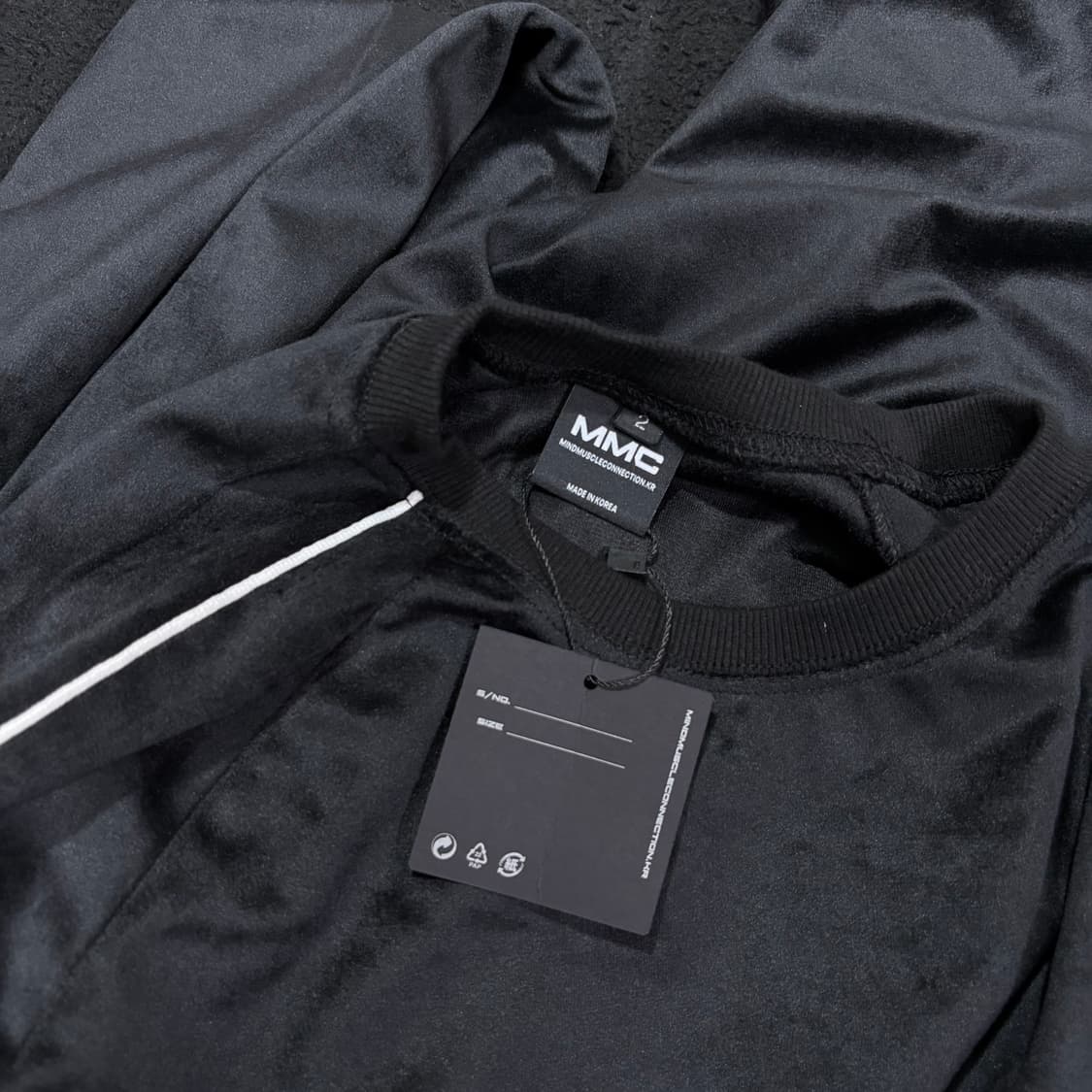 새상품 2 마인드머슬커넥션 MMC 블랙 벨루어 맨투맨 상품이미지4