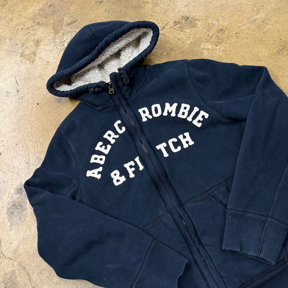 아베크롬비 양털 네이비 후드집업 상품이미지1