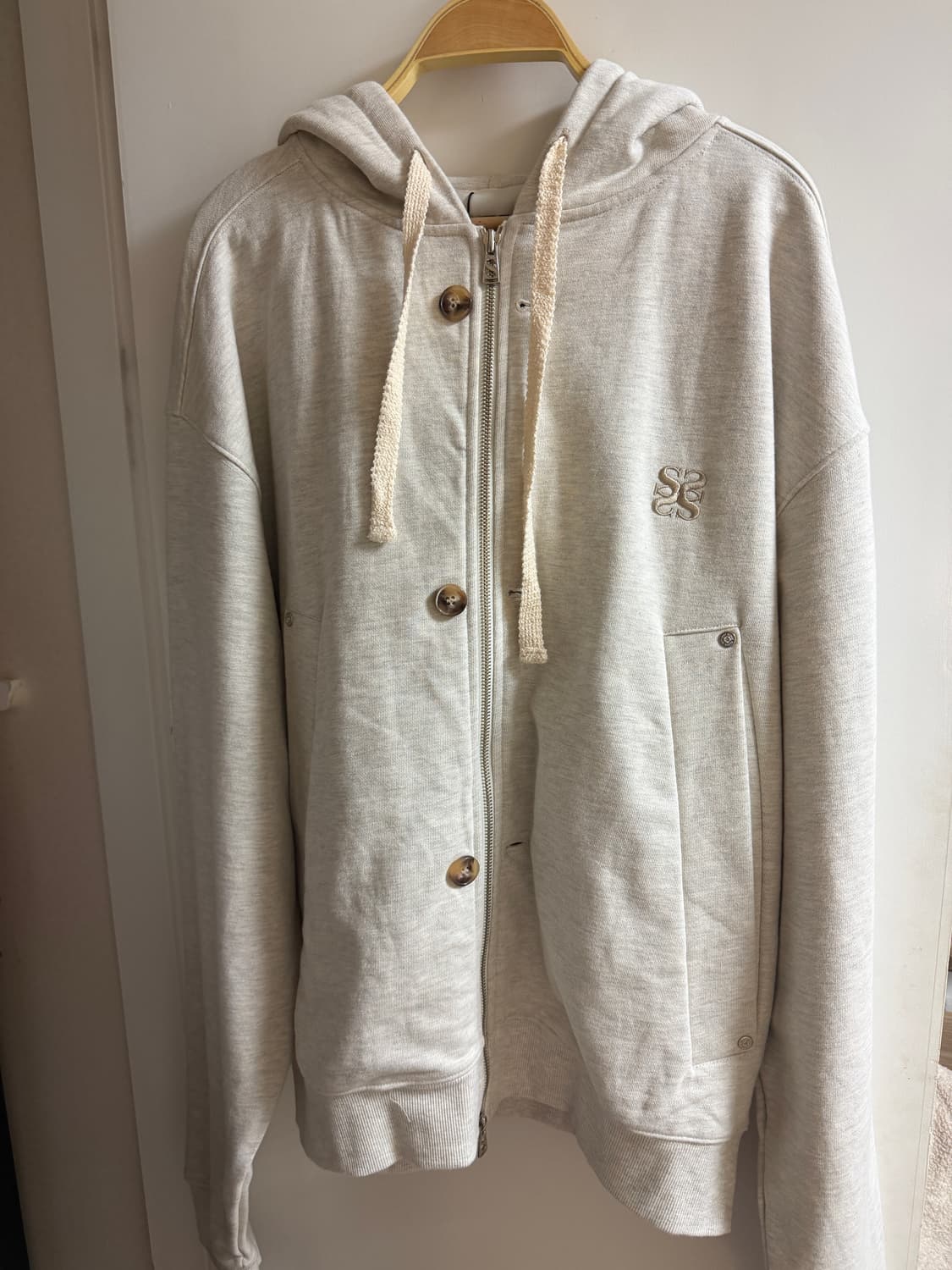 세터 후드집업 아이보리 XL 상품이미지1