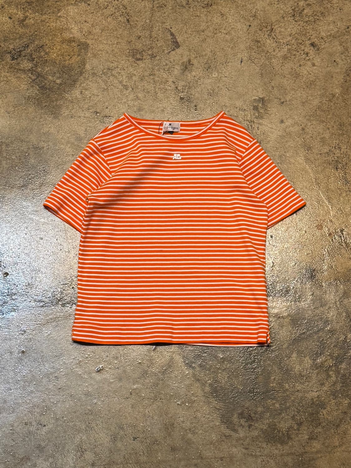 44-55 ) COURREGES Stripe Logo Tee 상품이미지4